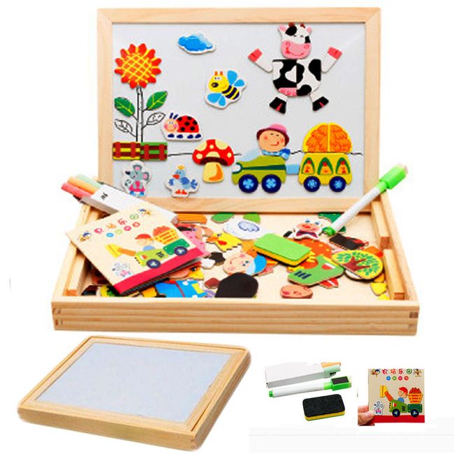 Multifunkční edukační kufřík pro děti s veselými puzzlíky 1