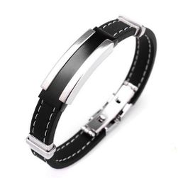 Bratara pentru barbati - culoare neagra si argintie ZO_ST00048