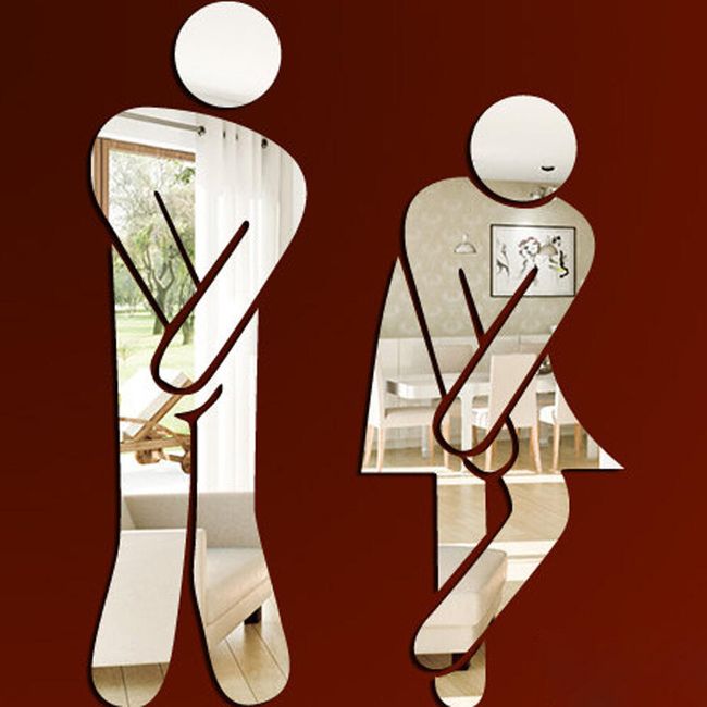 Zrkadlová nálepka na WC a do kúpeľne - 6 variantov 1