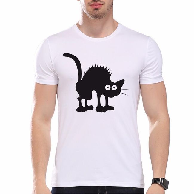 Tricou pentru bărbați cu imprimeu amuzant cu pisici - 3 variante 1