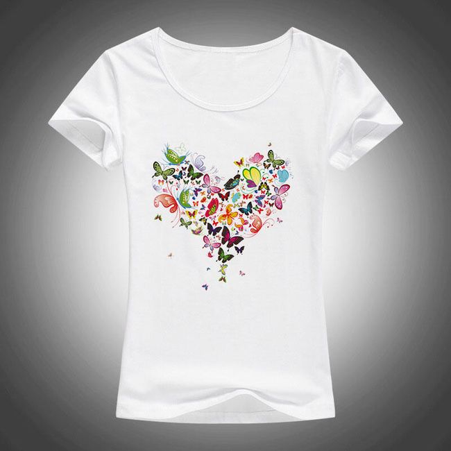 Tričko so srdcom s motýľmi 1