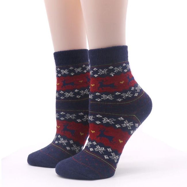 Vánoční ponožky se soby - 4 barvy 1
