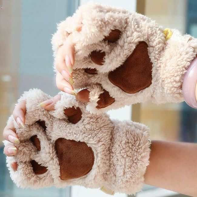 Mănuși de damă în formă de labe de pisică 1