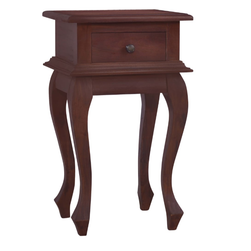 Noční stolek klasicky hnědý 35 x 30 x 60 cm masivní mahagon ZO_332871-A