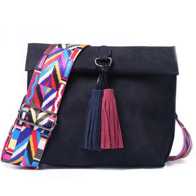 Винтидж чанта с цветни пискюли - 5 цвята 1