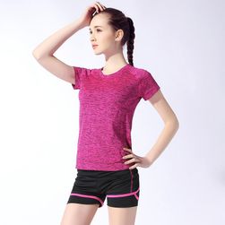 Ženska majica za fitnes s črnim vzorcem