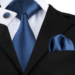 Krawat męski ze spinkami do mankietów i chusteczką - 20 wariantów