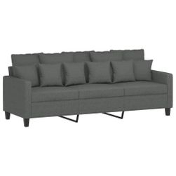 Canapea cu 3 locuri gri închis 180 cm textil ZO_359276-A