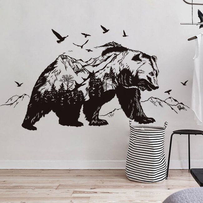Naklejka z niedźwiedziem - 60x90 cm 1
