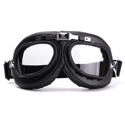 Retro motoristična očala - črna