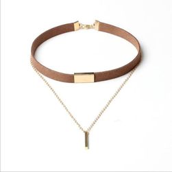 Choker náhrdelník u PU kůže s přívěskem - 2 barvy