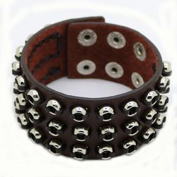 Unisex narukvica ukrašena metalnim prstenovima - 2 boje