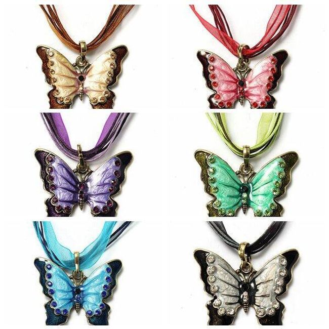 Naszyjnik z motylkiem - różne kolory 1