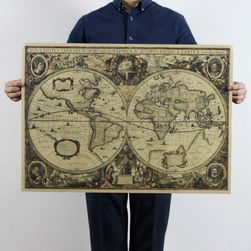 Mapa světa - retro provedení