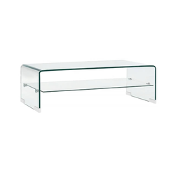 Kavna mizica prozorna 98 x 45 x 31 cm kaljeno steklo ZO_345206-A