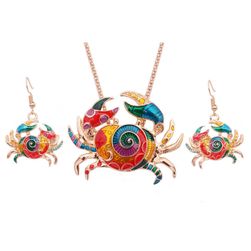 Set náhrdelníku a náušnic v motivu kraba/želvy