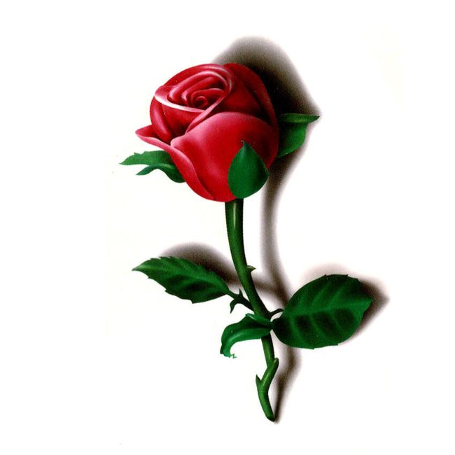 Dočasné tetování - červená růže 1