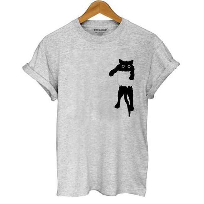 Dámské tričko s kočičkou - 4 barvy 1
