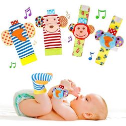 Set de jucării pentru bebeluși cu 2 șosete zornăitoare și 2 zornăitoare pentru încheietura mâinii ZO_239542
