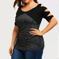 T-shirt damski na szczupłą  kobietę - kolor czarny