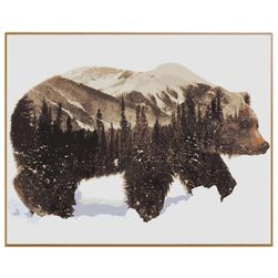 DIY obraz podle čísel - medvěd a les