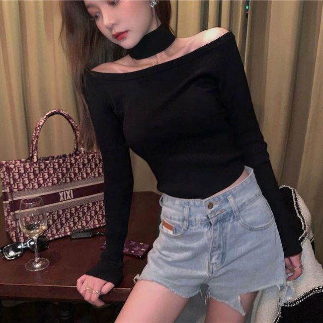 Woan majice Woen's Sexy off-Neck Tight T-shirt Spring and Autun Long Sleeve Top Crop Top ujer Caisetas SS_1005001866757082 1