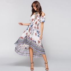 Długa sukienka z odsłoniętymi ramionami - 3 kolory