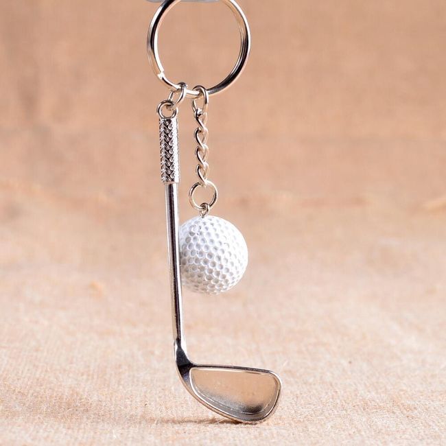 Klíčenka s golfovou holí a míčkem 1