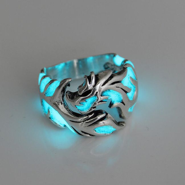 Fluorescenční prsten s drakem - různé barvy 1
