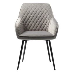 Šedá sametová jídelní židle Unique Furniture Milton ZO_BON2301019