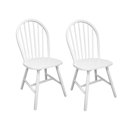 Blagovaonske stolice 2 kom bijele pune gume drvo ZO_242026-A