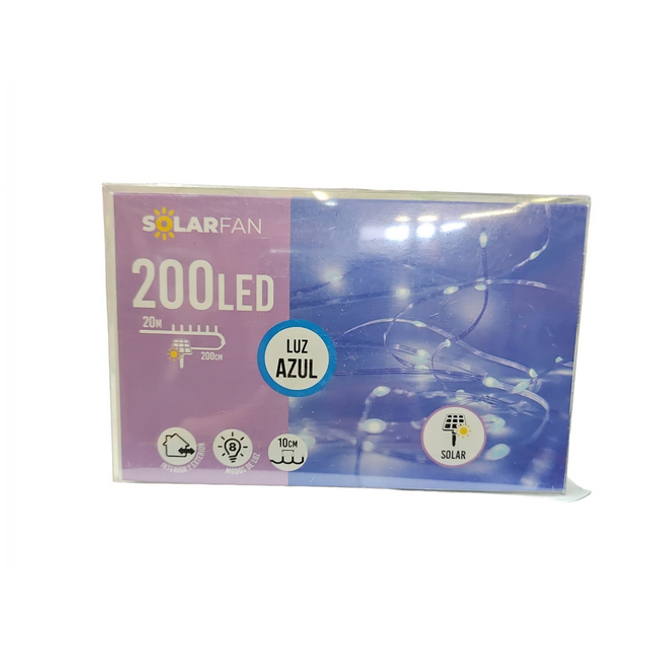 Solární LED světelný řetěz 200LED, 20m, modré světlo ZO_255661 1