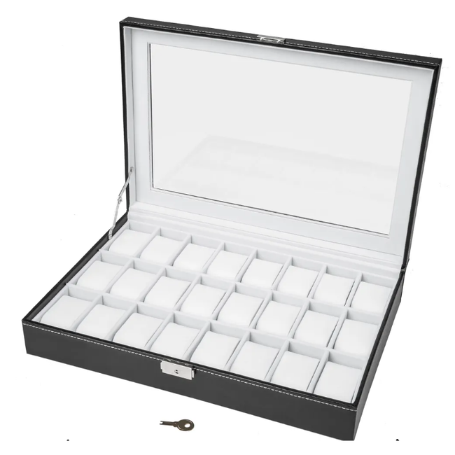 Box na hodinky s 24 priehradkami vrátane kľúča ZO_401538 1