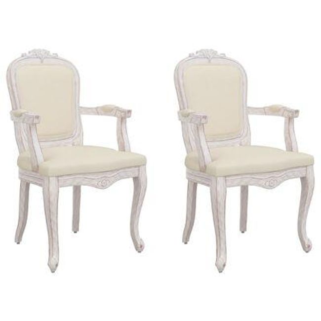 Blagovaonske stolice 2 kom bež 62 x 59,5 x 100,5 cm lan ZO_344464 1