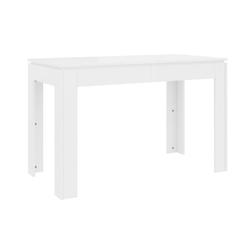 Jedilna miza bela visok sijaj 120 x 60 x 76 cm iverna plošča ZO_826662-A
