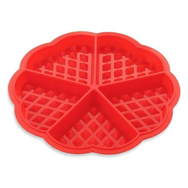 KitchenBrothers - Silikonski model za vaflje - 17,5 cm - rdeč ZO_XDKO78878 1