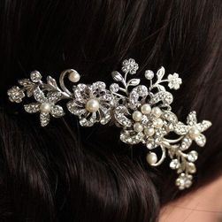 Esküvői frizura fésű gyöngyökkel és kövekkel - több változatban