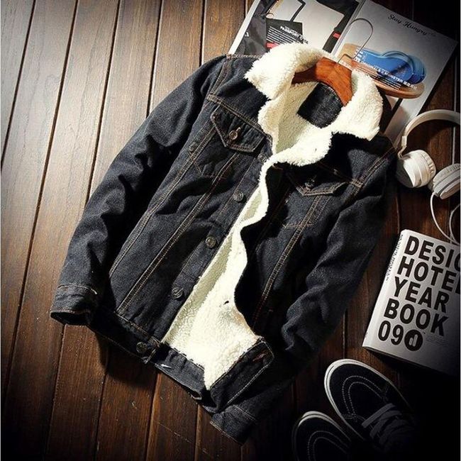 Džins jakna s krznom - 3 barve Črna - velikost 6, velikosti XS - XXL: ZO_233754-2XL 1