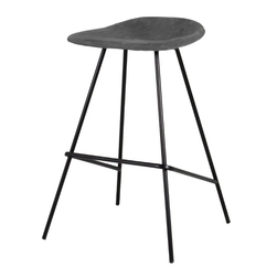 Sivá barová stolička s manšestrovým povrchom Ted ZO_172428