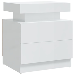 Biely lesklý nočný stolík 45 x 35 x 52 cm drevotrieska ZO_326855-A