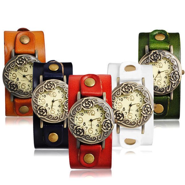 Dámské retro hodinky s růžičkami - v 5 barvách 1