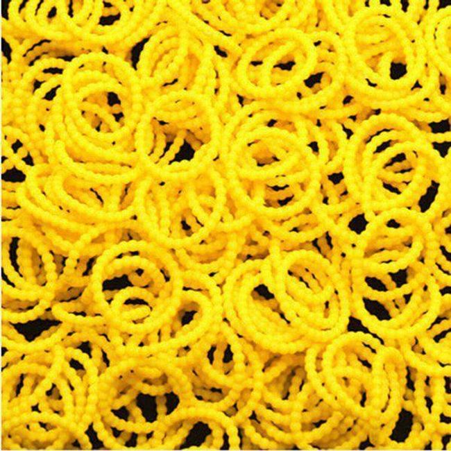 Barevné korálkové gumičky pro tvorbu náramků - 300 kusů v balení Žlutá 1