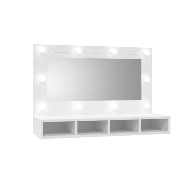 Огледален шкаф с LED бял 90 x 31,5 x 62 cm ZO_833487-A 1