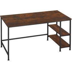 Počítačový stôl Canton 120x60x75,5cm Priemyselné tmavé drevo, rustikálny ZO_404423