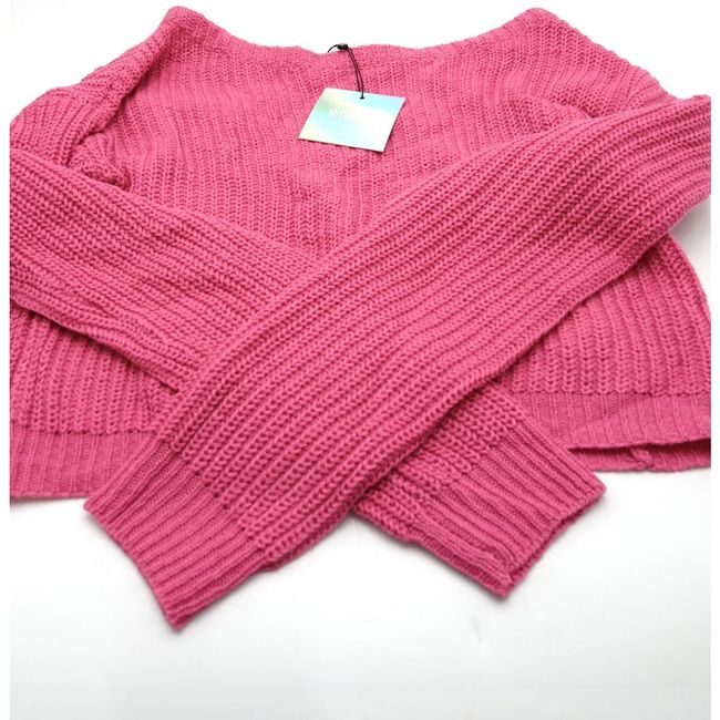 Női kötött pulóver MISSGUIDED, rózsaszín, rövid, XS - XXL méretek: ZO_40730de8-6b1f-11ed-b982-0cc47a6c9c84 1