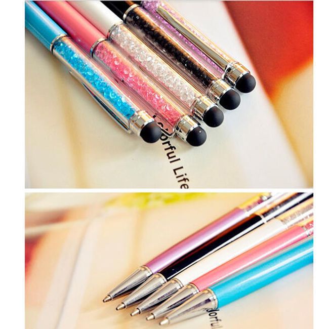 Prepisovačka s kryštálmi v 5 farbách - dá sa použiť aj ako stylus - fialová 1