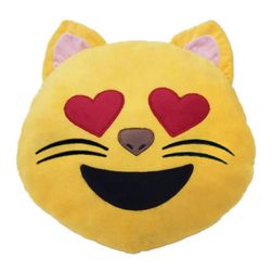 Pernă sub forma unui emoji de pisică