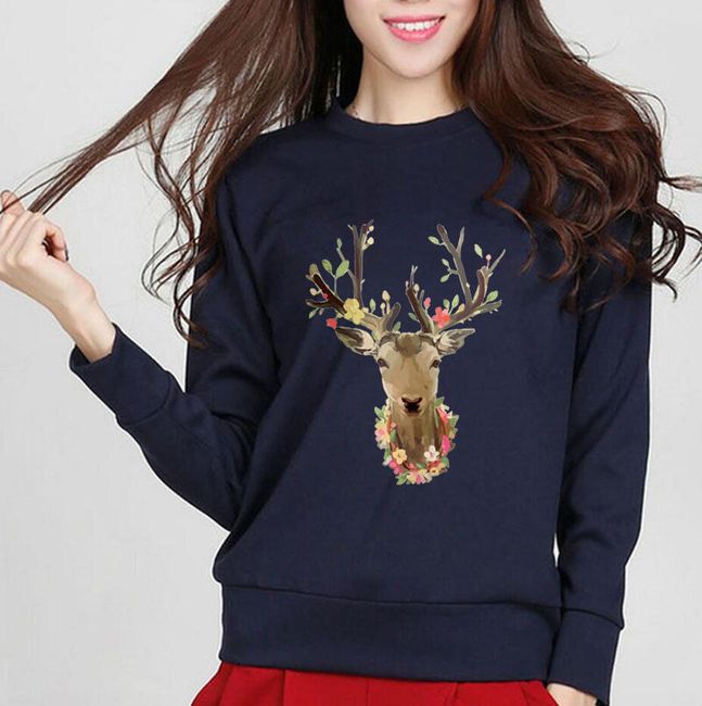 Ženska majica s printom jelena - 4 boje 1