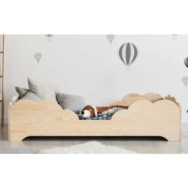 Łóżko dziecięce Mila Box 10 Wykonane z drewna sosnowego, w kolorze naturalnym, 70x160 cm ZO_259055 1