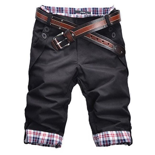 Moške kratke hlače s karirastimi detajli - več barv 1